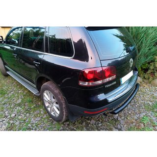 Hinterer Schutz AK002 Schwarz (2 Stk., Edelstahl) Volkswagen Touareg 2002–2010 Foto 2
