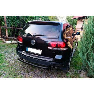 Hinterer Schutz AK002 Schwarz (2 Stk., Edelstahl) Volkswagen Touareg 2002–2010 Foto 3
