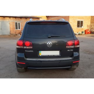 Hinterer Schutz AK002 Schwarz (2 Stk., Edelstahl) Volkswagen Touareg 2002–2010 Foto 4