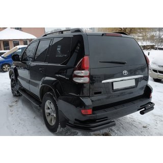 Hintere Doppelrohre AK003-2 Schwarz (2 Stk., Edelstahl) Toyota Land Cruiser Prado 120 2002-2009 Foto 3