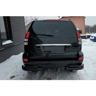 Hintere Doppelrohre AK003-2 Schwarz (2 Stk., Edelstahl) Toyota Land Cruiser Prado 120 2002-2009 Foto 2