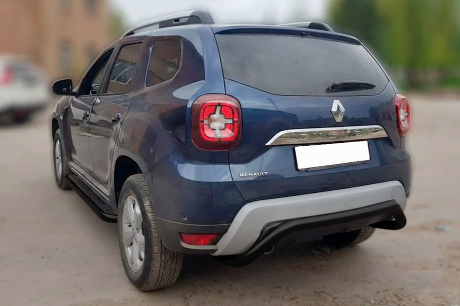 Renault Duster 2018-2024 Heckschutz AK007 Schwarz (Edelstahl) Image
