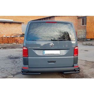 Hintere Eckschutzrohre AK003-Double Black (2 Stk., Edelstahl) Volkswagen T6 2015-2024 Foto 3