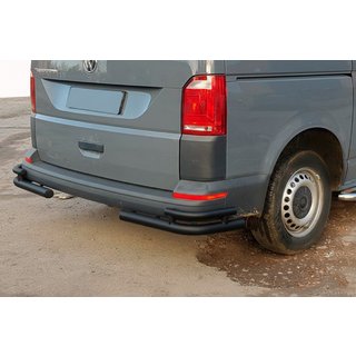 Hintere Eckschutzrohre AK003-Double Black (2 Stk., Edelstahl) Volkswagen T6 2015-2024 Foto 1