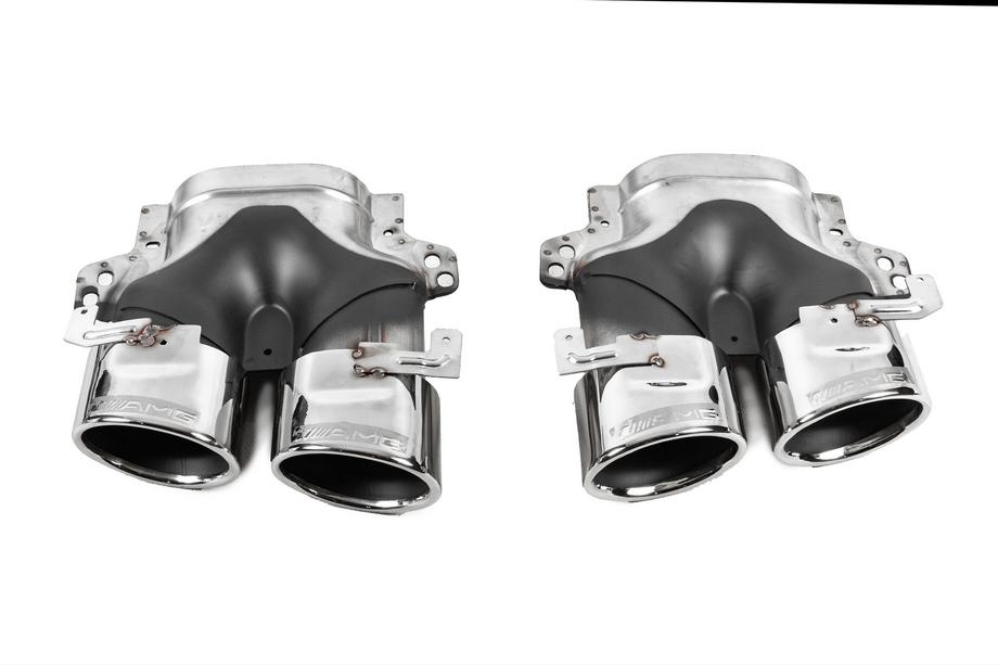 Mercedes E-class W213 2016-2023 Heckdiffusor mit Endrohren E53-Design Silver (für Base) Foto 6