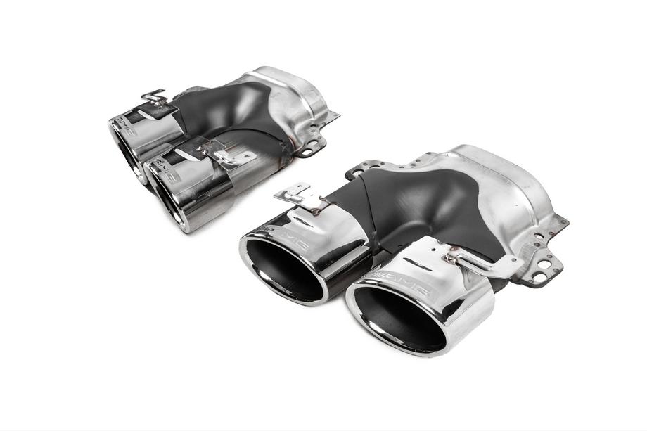 Mercedes E-class W213 2016-2023 Heckdiffusor mit Endrohren E53-Design Silver (für Base) Foto 7