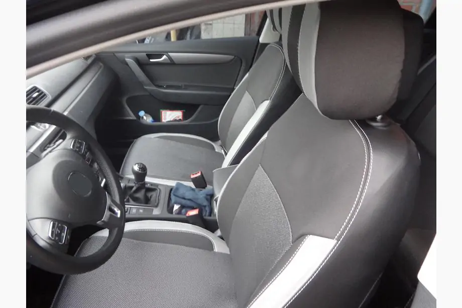 Volkswagen Passat B7 2012-2015 Autositzbezüge (Kunstleder↗Stoff, Premium) Foto 2