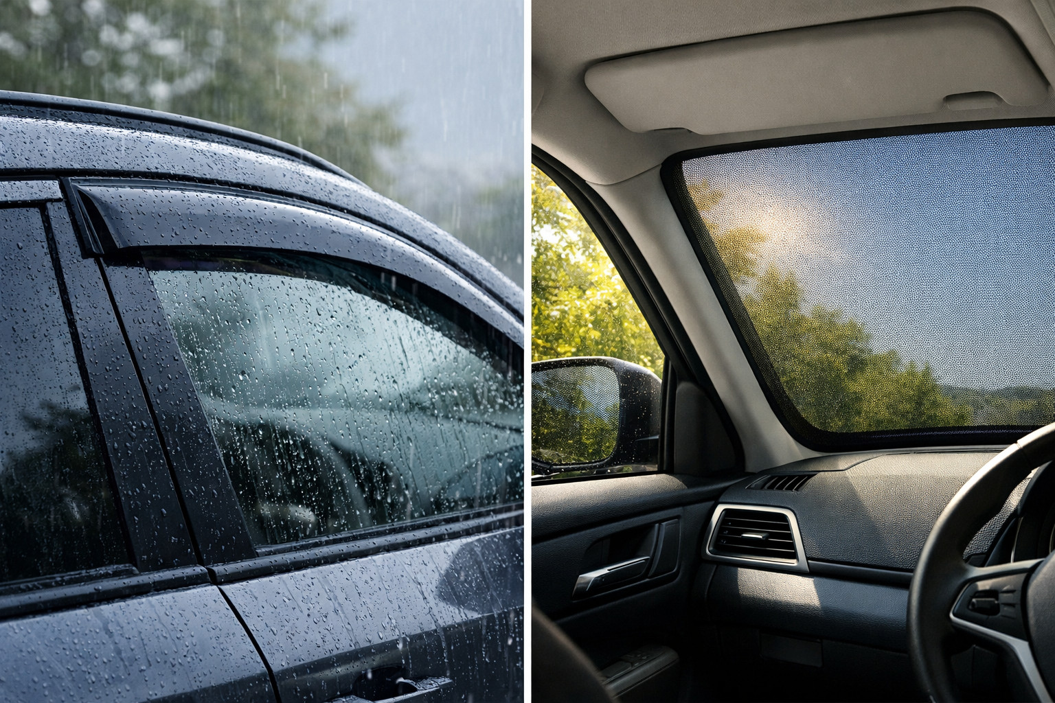Windabweiser oder Sonnenblenden: Was ist im Sommer und bei Regen besser?