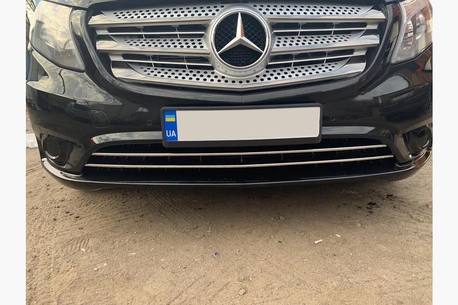 Mercedes Vito/V-class W447 2014- Zierleisten für Kühlergrill Stoßstange (2 Stk, Edelstahl) Vito Kastenwagen (Chrom) Foto 6