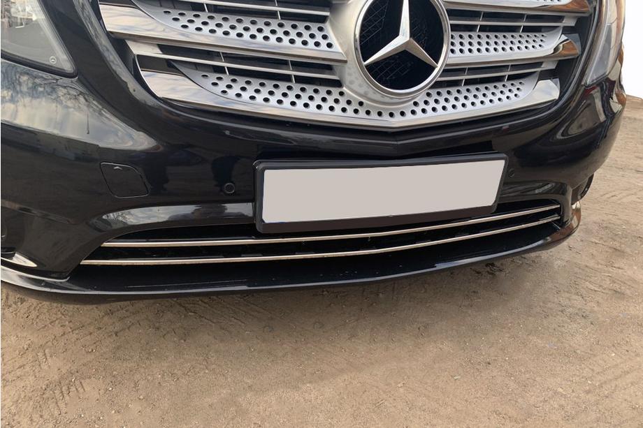 Mercedes Vito/V-class W447 2014- Zierleisten für Kühlergrill Stoßstange (2 Stk, Edelstahl) Vito Kastenwagen (Chrom) Foto 7