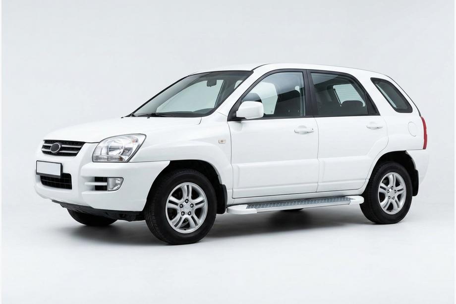 Kia Sportage 2004-2010 Seitenschweller Allmond White (2 Stk., Aluminium) Foto 1