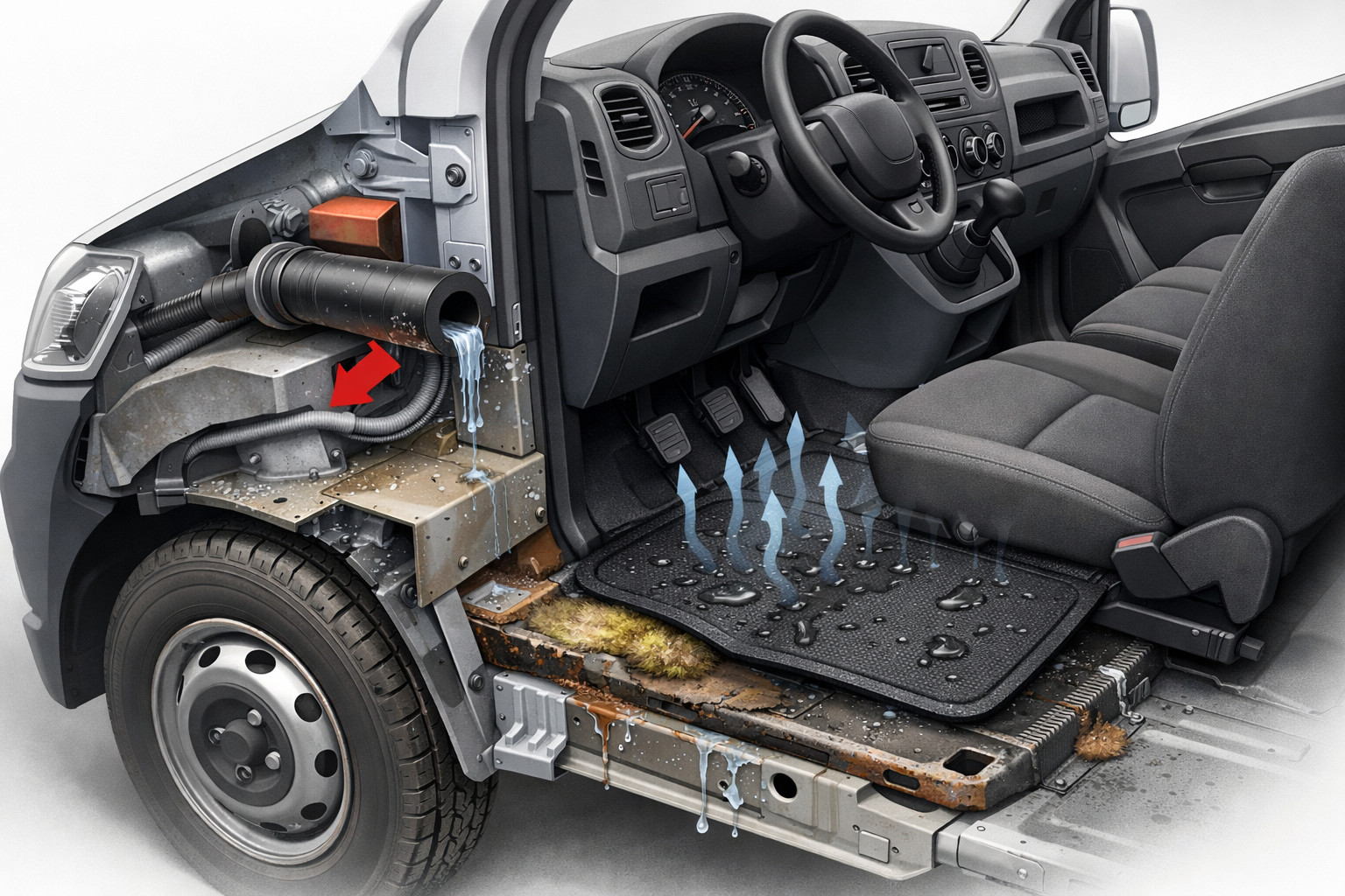 Warum die Fußmatten im Renault Master nach jeder Fahrt nicht trocknen