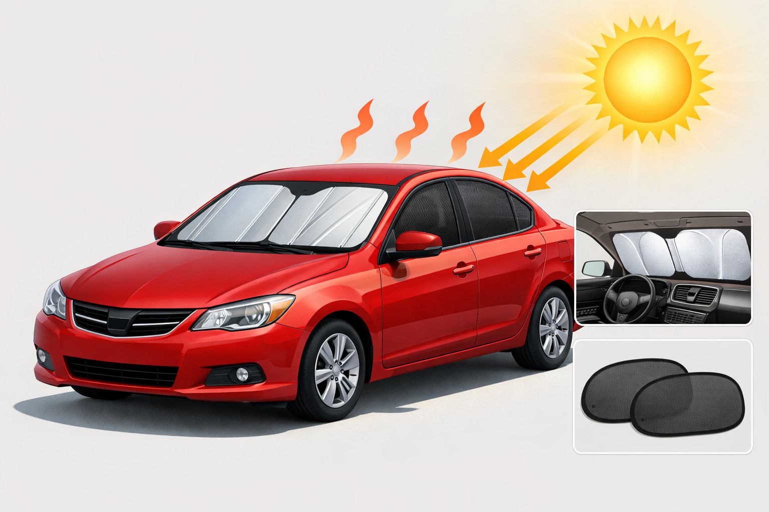 Sonnenblenden wählen: wenn das Auto oft in direkter Sonne steht