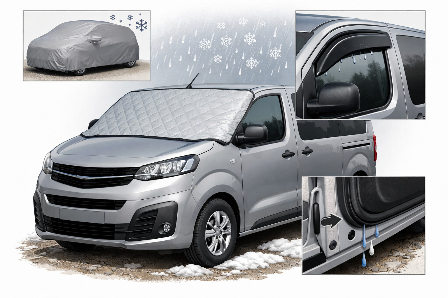 So schützen Sie Opel Vivaro 2019+ vor Staub, Schnee und Niederschlag im Freien