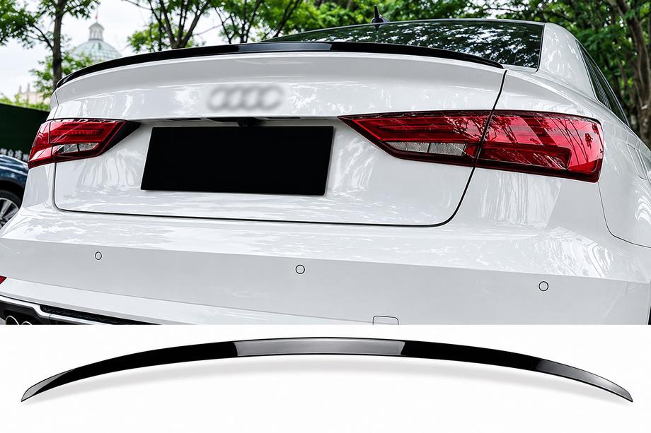 Audi A3 2012-2020 S-Style Heckspoiler (für SD, Schwarz Hochglanz) Foto 2