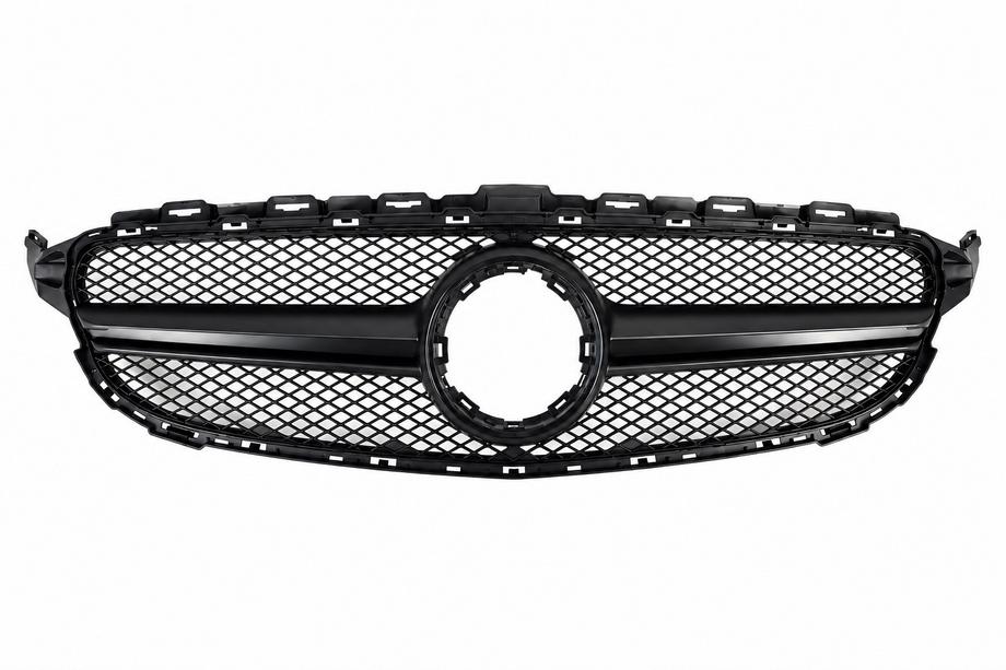 Mercedes C-class W205 2014-2021 AMG Black Kühlergrill vorne (für Avantgarde/AMG-Line/C43 AMG) 2018+, ohne Kamera Foto 1