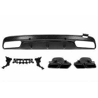 Heckdiffusor mit Auspuffendrohren Black (C63 Design 2014-2018) Mercedes C-class W205 2014-2021 Foto 1