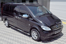 Mercedes Vito W639 2004-2014 Seitliche Rohre (2 Stk., Edelstahl) d70, kurzer/mittlerer Radstand (L1/L2) Foto 1