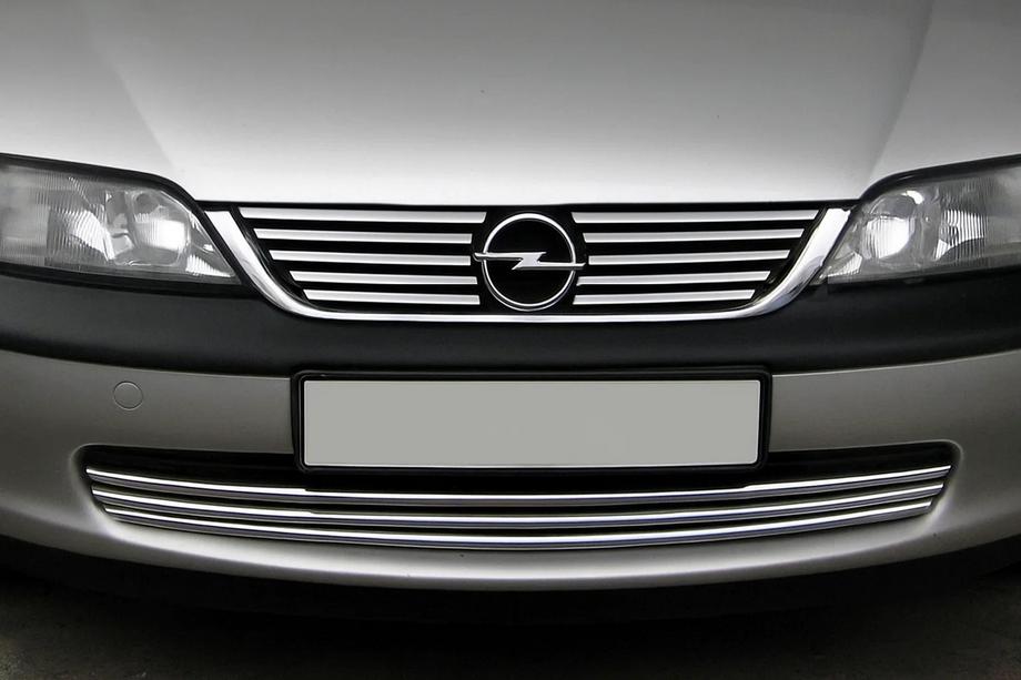 Opel Vectra B 1995-2002 Chrom Kühlergrill Abdeckungen (Edelstahl) Image
