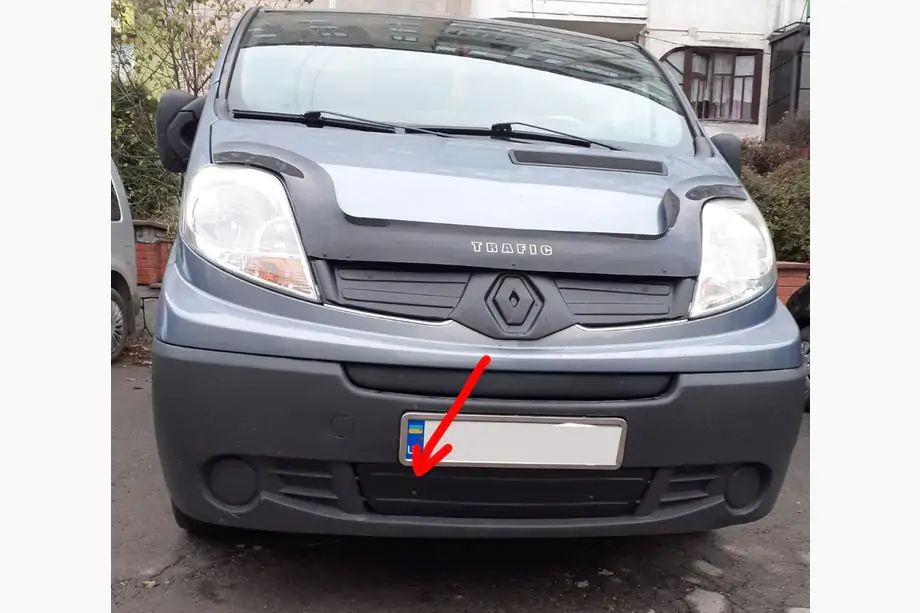 Renault Trafic 2001–2015 Winter Untere Kühlergrill Abdeckung (unter dem Kennzeichen) Foto 1
