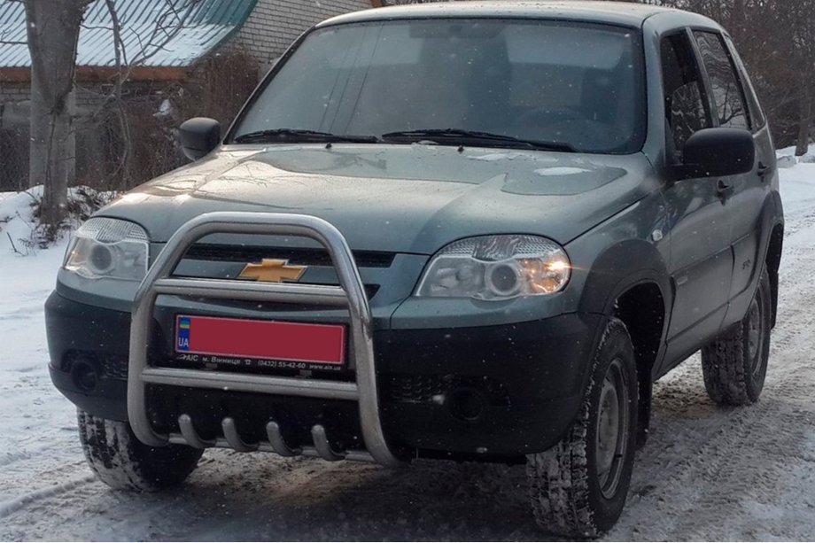 Chevrolet Niva 1998-2020 Frontbügel QT007 (Edelstahl) Foto 3