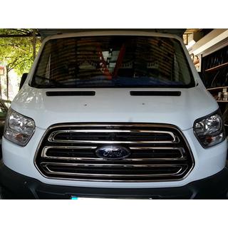 Chrom Kühlergrill Abdeckung (2014-2018, 3 Stk, Edelstahl) Ford Transit 2014- Foto 2