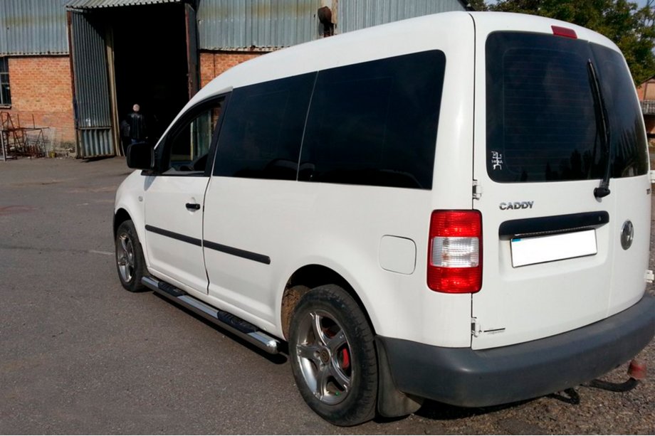 Volkswagen Caddy 2004-2010 Seitliche Rohre (2 Stk., Edelstahl) 60 mm, Maxi Basis Foto 2