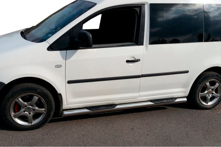 Volkswagen Caddy 2010-2015 Seitliche Rohre BB002 (2 Stk., Edelstahl) 60 mm, Maxi Basis Foto 3