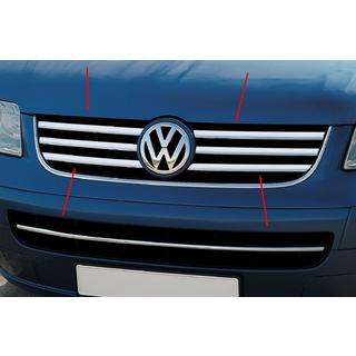 Chrom Kühlergrill Blenden (6 Stk, Edelstahl) Volkswagen T5 Caravelle 2004-2010 Foto 3