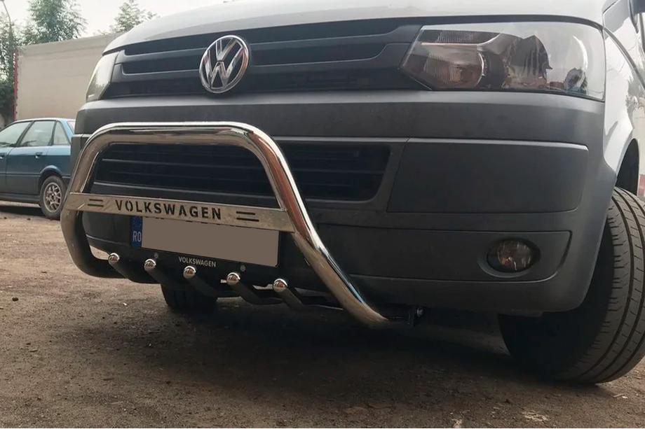 Volkswagen T5 2010-2015 Frontbügel WT003 (Edelstahl) 60 mm, mit Schriftzug Foto 6