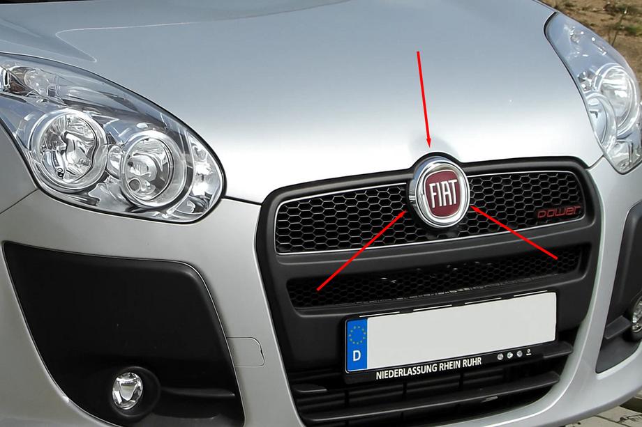 Fiat Doblo II 2010-2022 Chromhalterung für vorderes Emblem (Edelstahl) Image