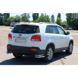Hintere doppelte Eckschutzrohre AK003-Doppelt (Edelstahl) Kia Sorento II XM 2009-2014 Foto 4