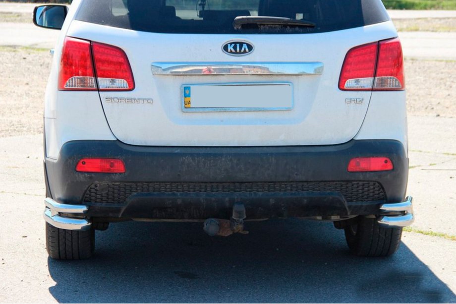 Kia Sorento II XM 2009-2014 Hintere doppelte Eckschutzrohre AK003-Doppelt (Edelstahl) Foto 6
