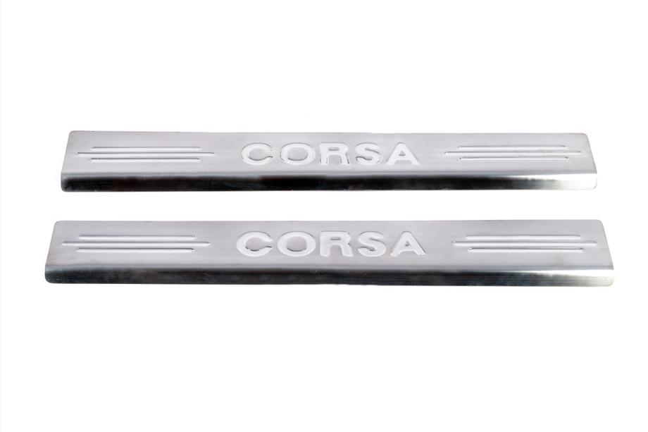 Opel Corsa C 2000-2006 Einstiegsleisten Carmos V2 (2 Stk, Edelstahl) Foto 2