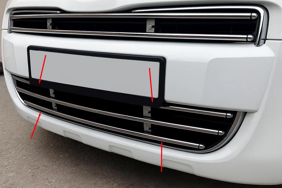 Peugeot Partner Tepee 2008-2018 Kompletter Kühlergrill (Edelstahl) Image
