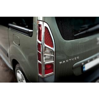Chrom Blenden für Rückleuchten Eckig (2 Stk, Kunststoff) Peugeot Partner Tepee 2008-2018 Foto 1