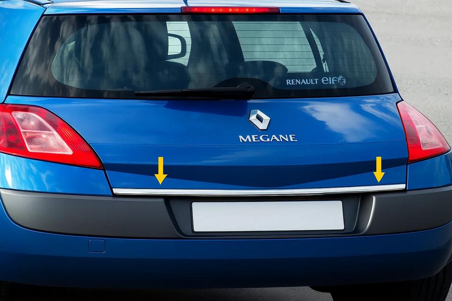 Renault Megane II 2004-2009 Kofferraumleiste Edelstahl HB, OmsaLine - Italienischer Edelstahl Foto 2