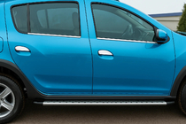 Renault Sandero 2007-2013 Fensterzierleisten außen Edelstahl (4 Stk.) OmsaLine - Italienischer Edelstahl Foto 1