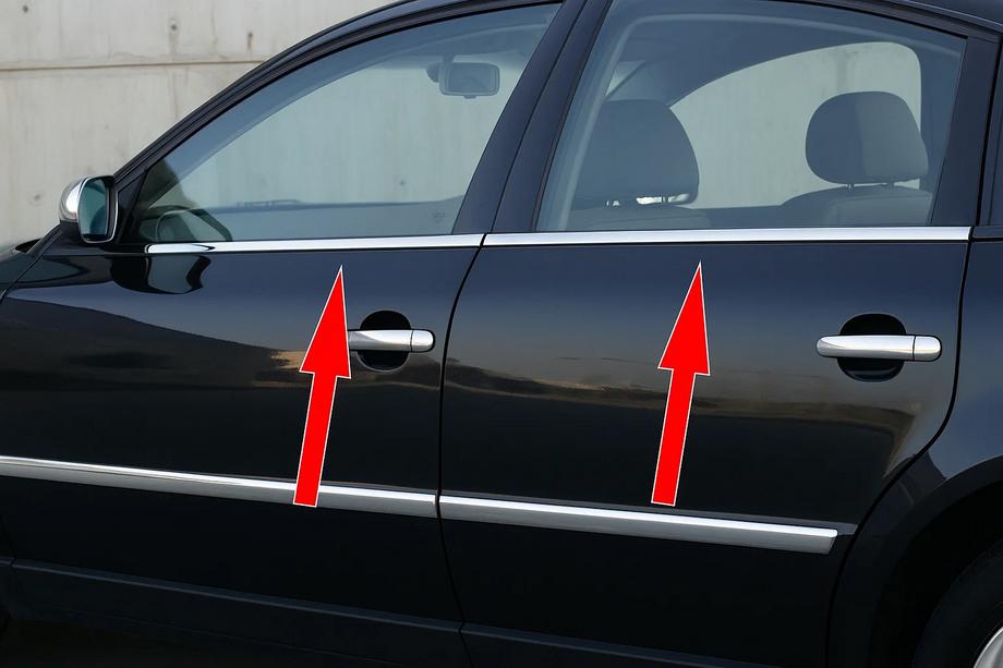 Volkswagen Passat B5 1997-2005 Fensterzierleisten außen Edelstahl (4 Stk) Image