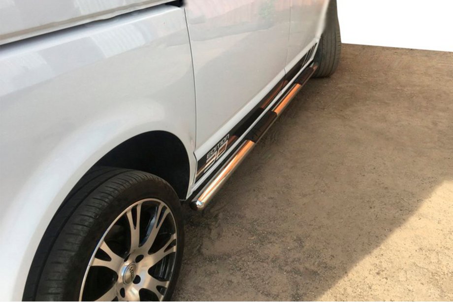 Volkswagen T5 2010-2015 Seitliche Rohre (2 Stk., Edelstahl) 60mm, Kurzer Radstand Foto 11