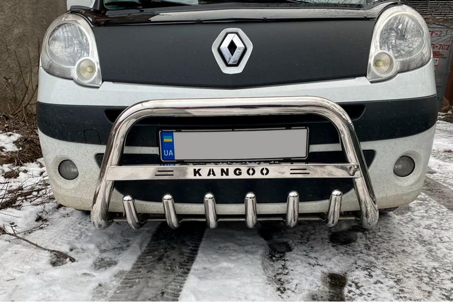 Renault Kangoo 2008–2020 Frontbügel WT003/004 (Edelstahl) mit Schriftzug, 60 mm Foto 2