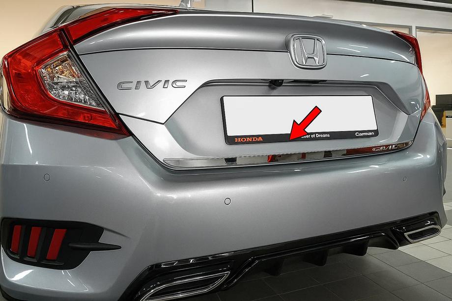 Honda Civic Sedan X 2016-2021 Kofferraumleiste Edelstahl OmsaLine - Italienischer Edelstahl Image