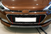 Hyundai I-20 2014-2020 Kühlergrill Zierleiste 2014-2018 (2 Stk, Edelstahl) Foto 3