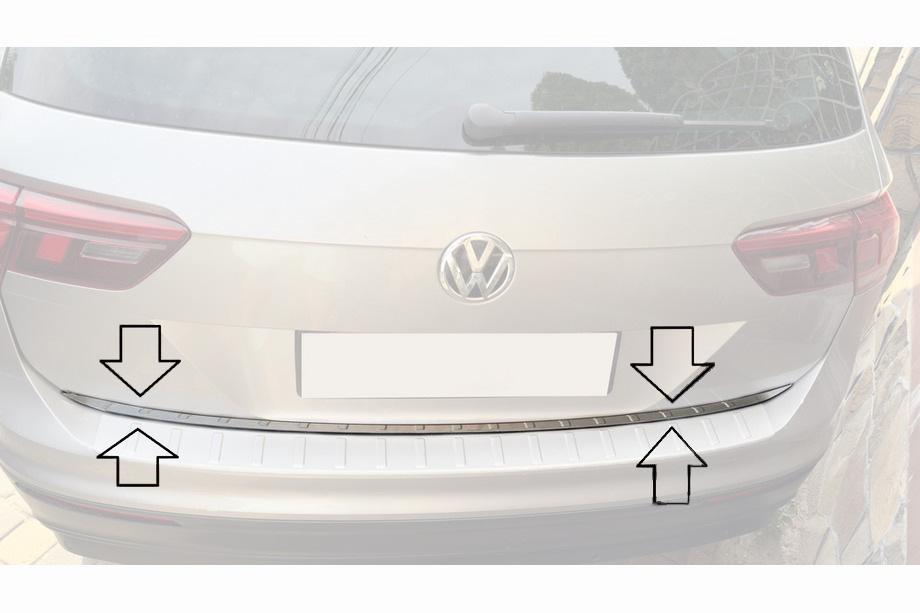 Volkswagen Tiguan 2016-2023 Kofferraumleiste Edelstahl Carmos - Türkischer Edelstahl Foto 4
