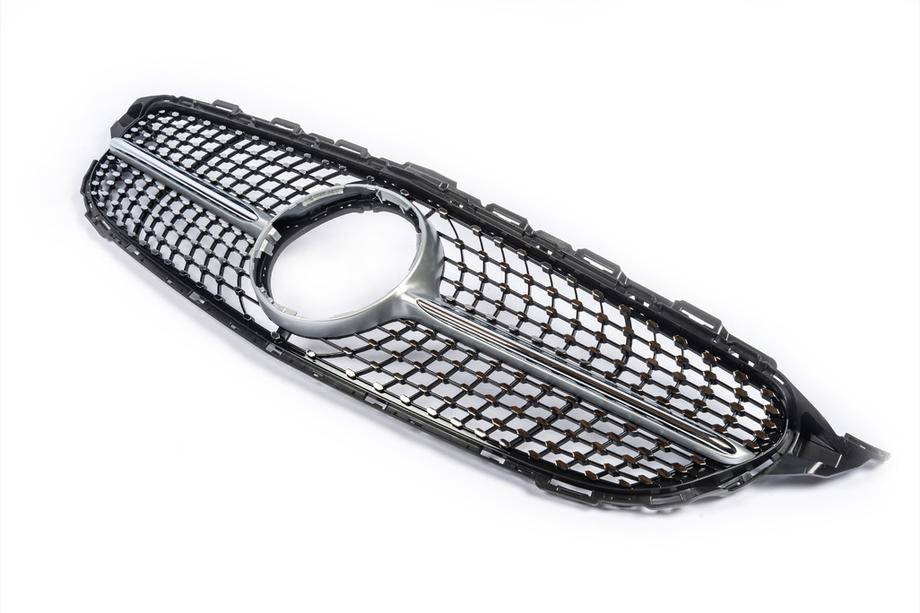 Mercedes C-class W205 2014-2021 Frontgrill Diamond Silber (für Avantgarde/AMG-Line/C43 AMG) 2018+, ohne Kamera Foto 9