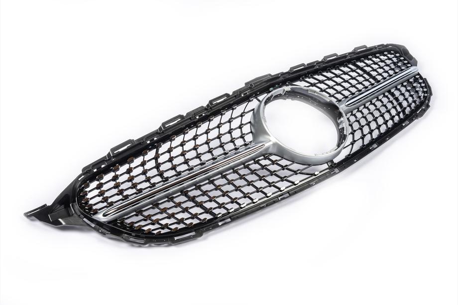 Mercedes C-class W205 2014-2021 Frontgrill Diamond Silber (für Avantgarde/AMG-Line/C43 AMG) 2018+, ohne Kamera Foto 12
