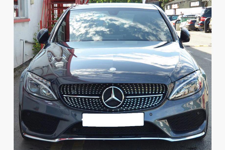 Mercedes C-class W205 2014-2021 Frontgrill Diamond Silber (für Avantgarde/AMG-Line/C43 AMG) 2018+, ohne Kamera Foto 20