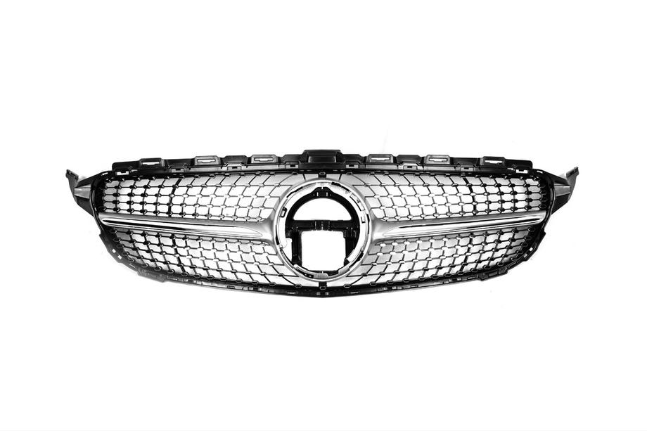 Mercedes C-class W205 2014-2021 Frontgrill Diamond Silber (für Avantgarde/AMG-Line/C43 AMG) 2018+, ohne Kamera Foto 11