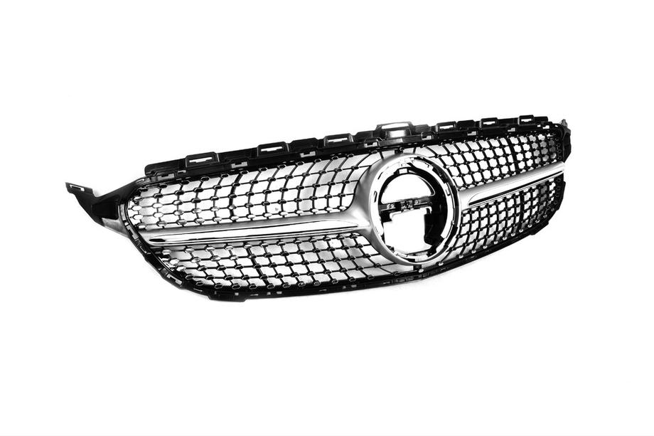 Mercedes C-class W205 2014-2021 Frontgrill Diamond Silber (für Avantgarde/AMG-Line/C43 AMG) 2018+, ohne Kamera Foto 15