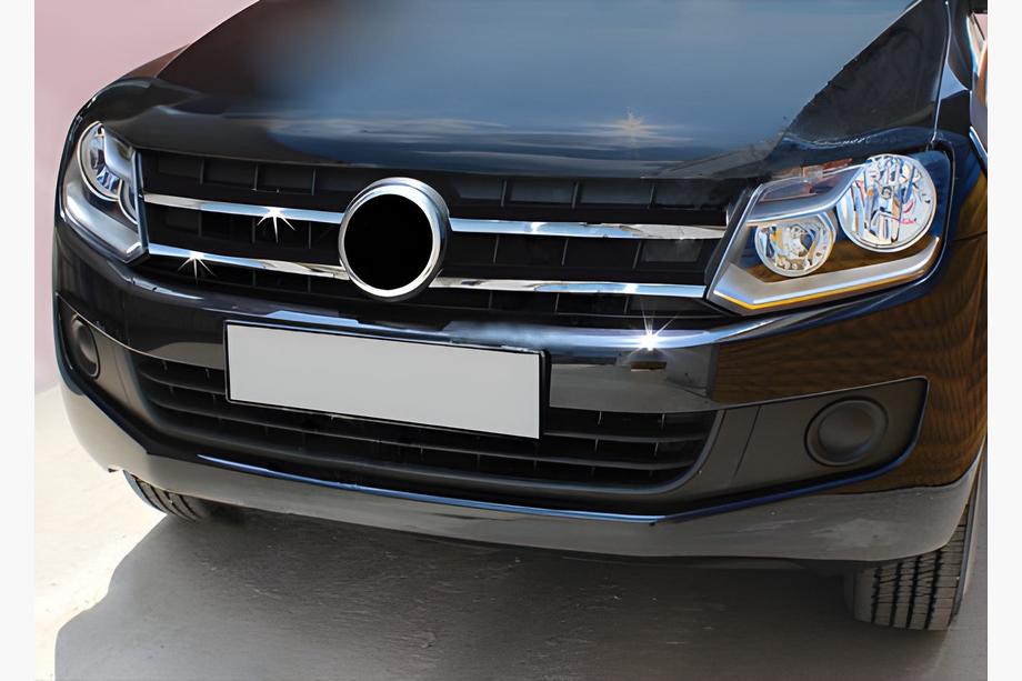 Volkswagen Amarok 2010-2022 Chrom Kühlergrill Blenden 2010-2016 (schmale Streifen, 4 Stk, Edelstahl) Foto 2